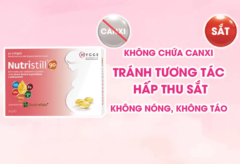 nutristill-không chứa canxi tránh tương tác hấp thu sắt